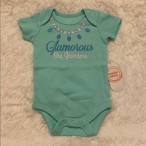 New “Glamorous like Grandma” printed Onesie